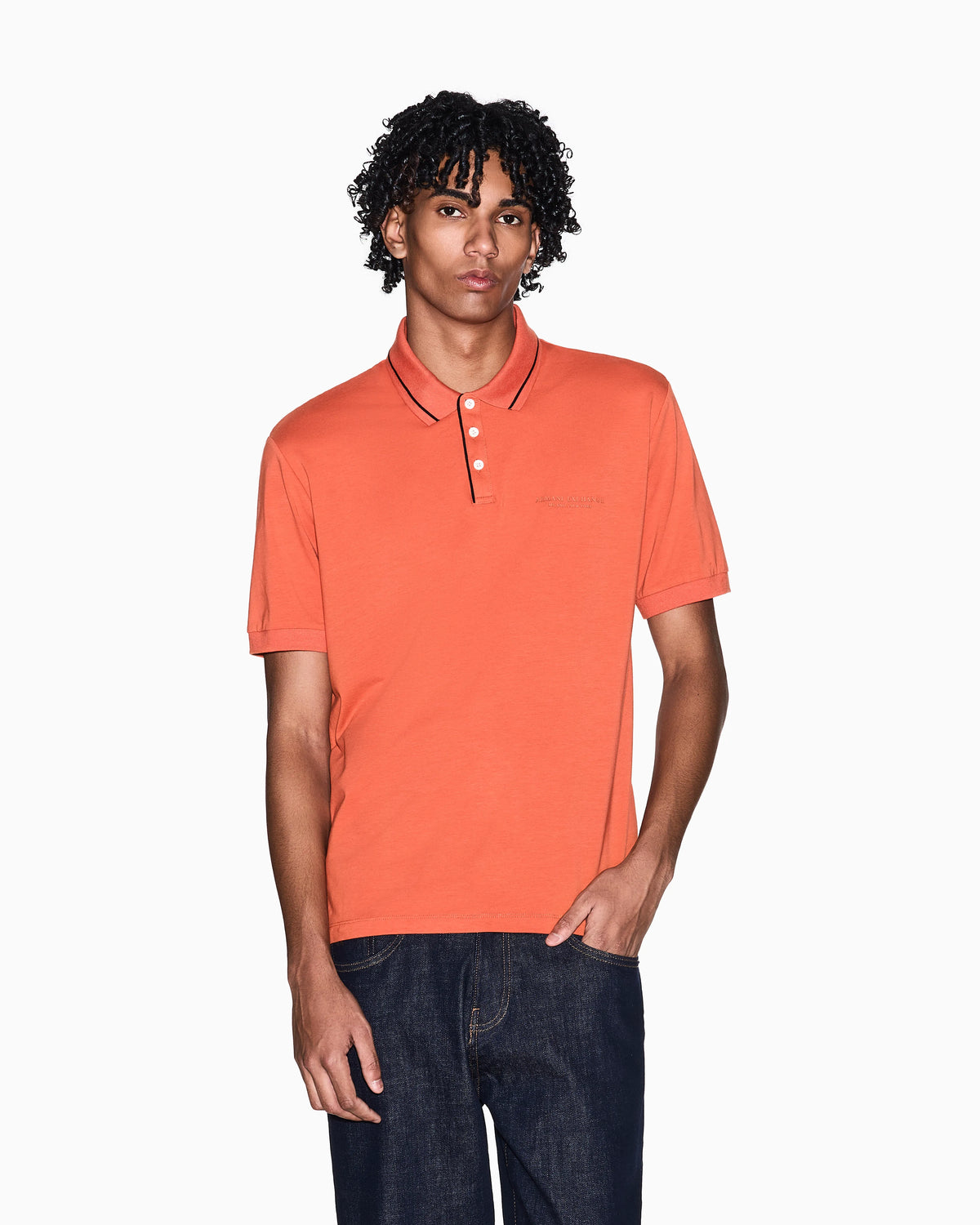 Polo shirt in stretch cotton with contrast trim Essential