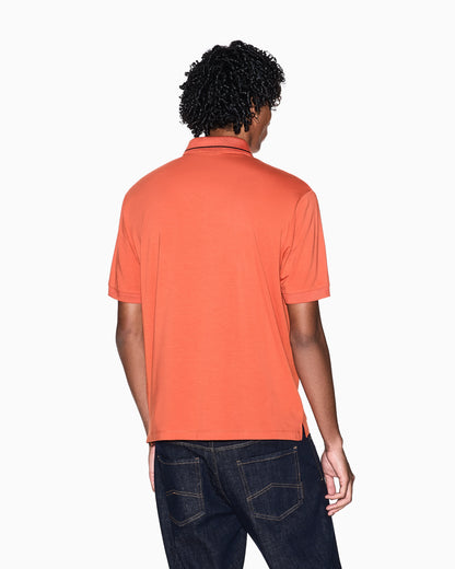 Polo shirt in stretch cotton with contrast trim Essential