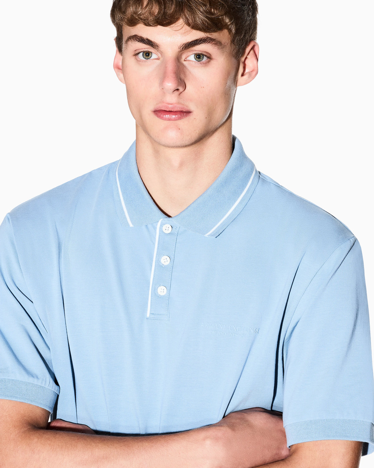 Polo shirt in stretch cotton with contrast trim Essential