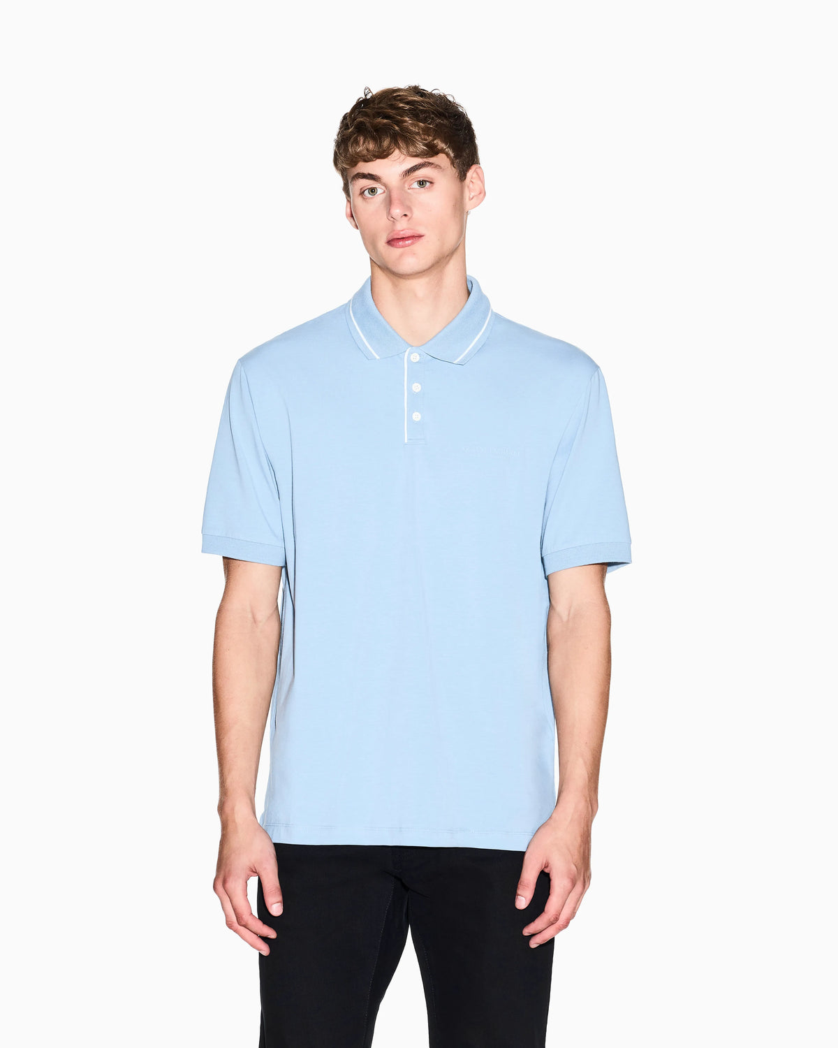 Polo shirt in stretch cotton with contrast trim Essential