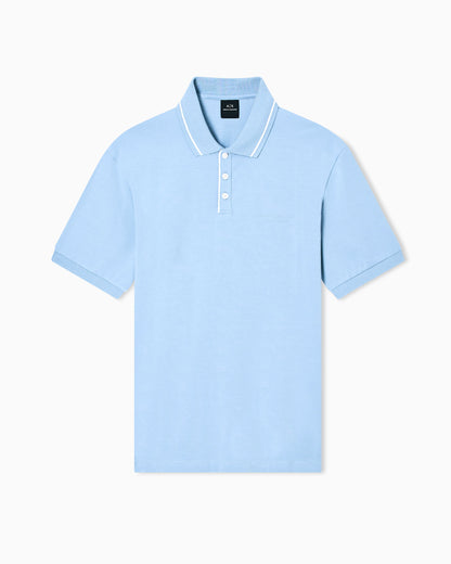 Polo shirt in stretch cotton with contrast trim Essential