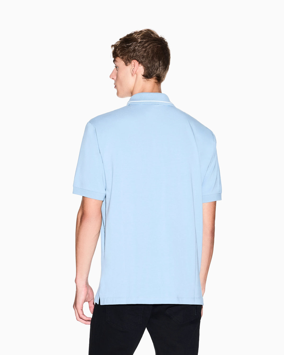 Polo shirt in stretch cotton with contrast trim Essential