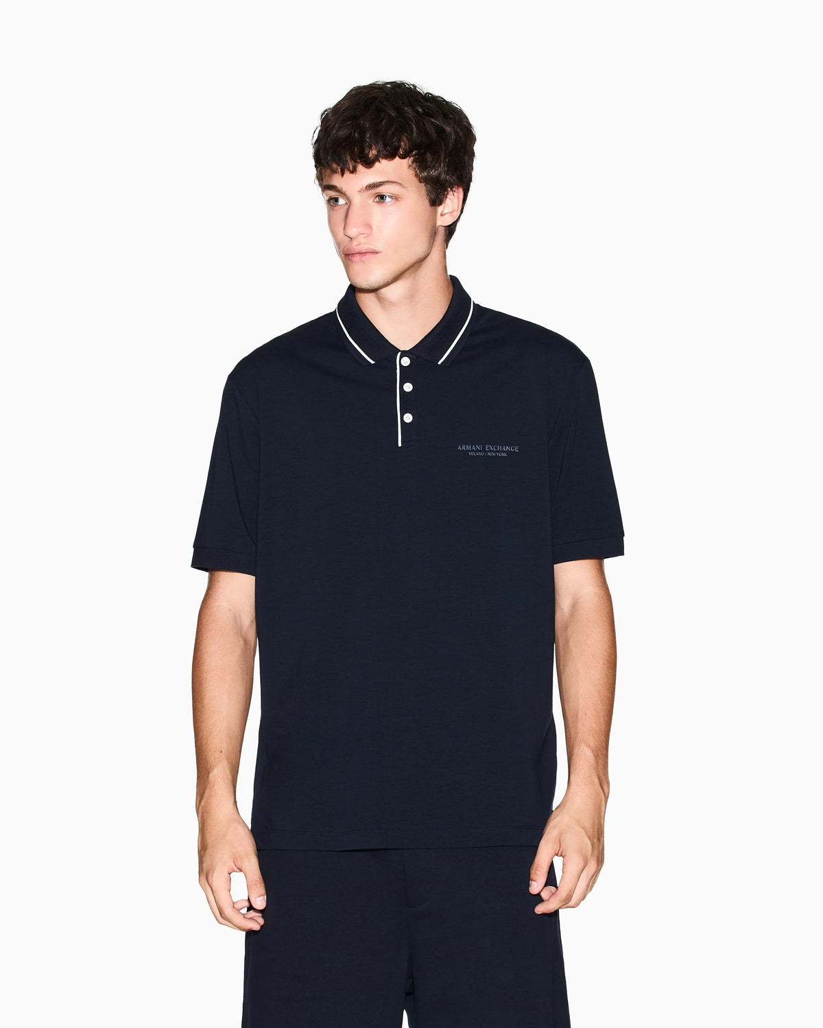 Polo shirt in stretch cotton with contrast trim Essential