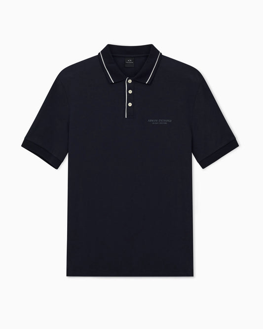 Polo shirt in stretch cotton with contrast trim Essential