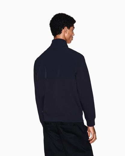 Track jacket in stretch cotton with a high collar Essential