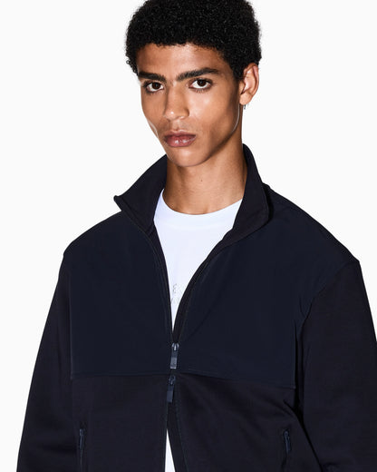 Track jacket in stretch cotton with a high collar Essential