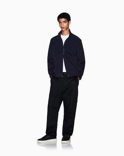 Track jacket in stretch cotton with a high collar Essential