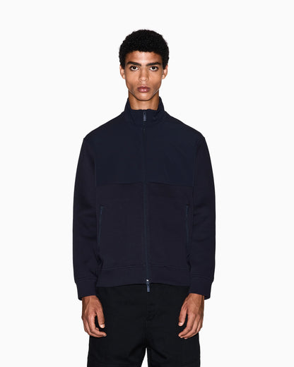 Track jacket in stretch cotton with a high collar Essential