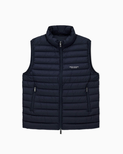 Quilted full-zip down vest with a high collar Essential