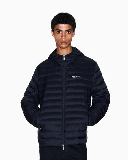 Quilted nylon down puffer jacket with hood Essential