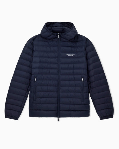 Quilted nylon down puffer jacket with hood Essential