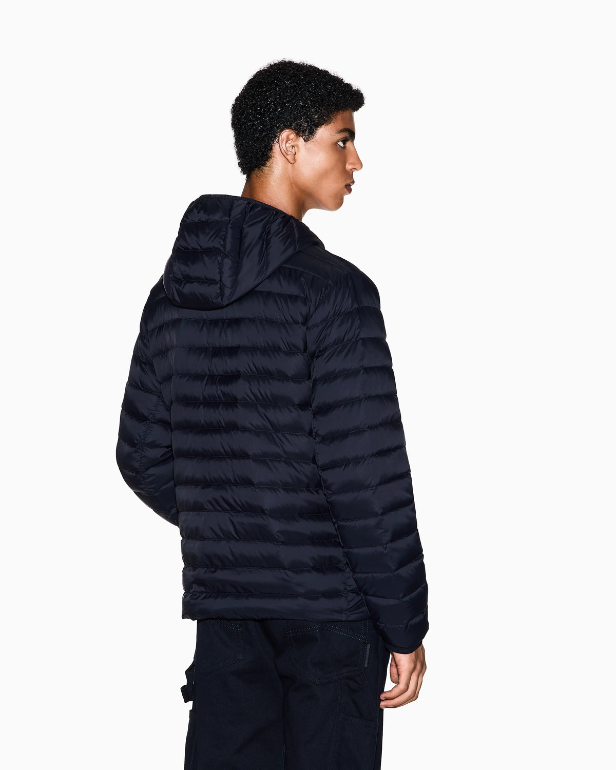 Quilted nylon down puffer jacket with hood Essential