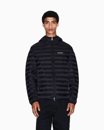 Quilted nylon down puffer jacket with hood Essential
