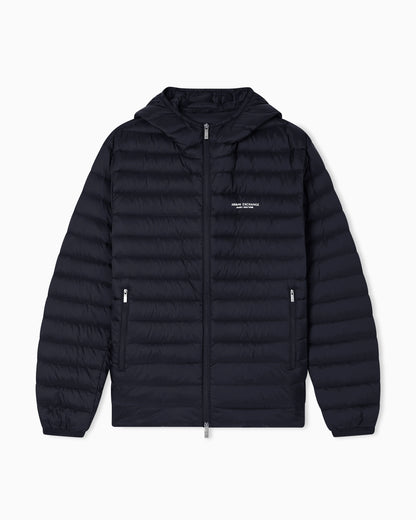 Quilted nylon down puffer jacket with hood Essential