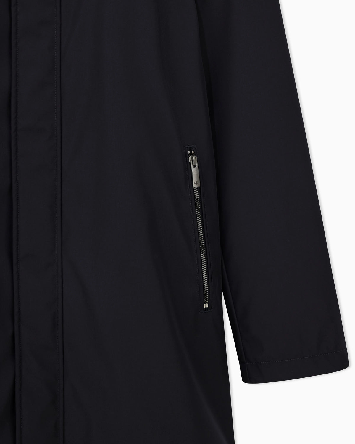 Overcoat with a high collar and concealed zipper Essential