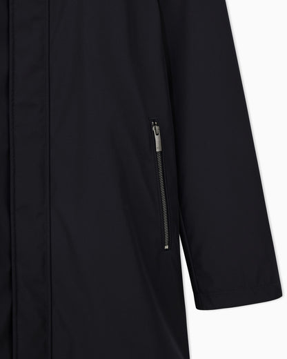 Overcoat with a high collar and concealed zipper Essential