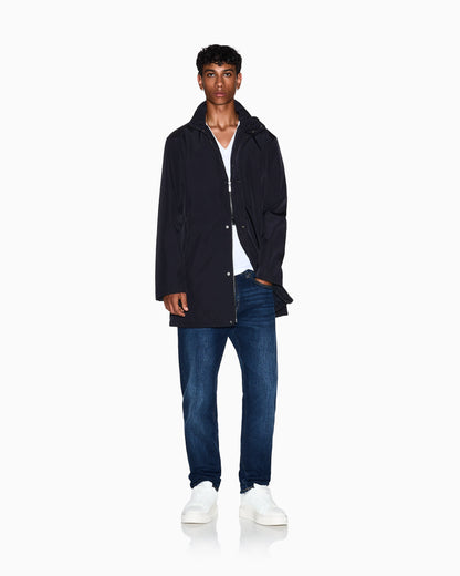 Overcoat with a high collar and concealed zipper Essential
