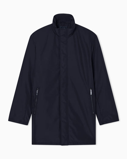 Overcoat with a high collar and concealed zipper Essential