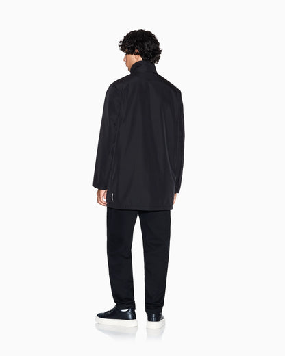 Overcoat with a high collar and concealed zipper Essential