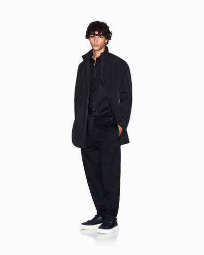Overcoat with a high collar and concealed zipper Essential