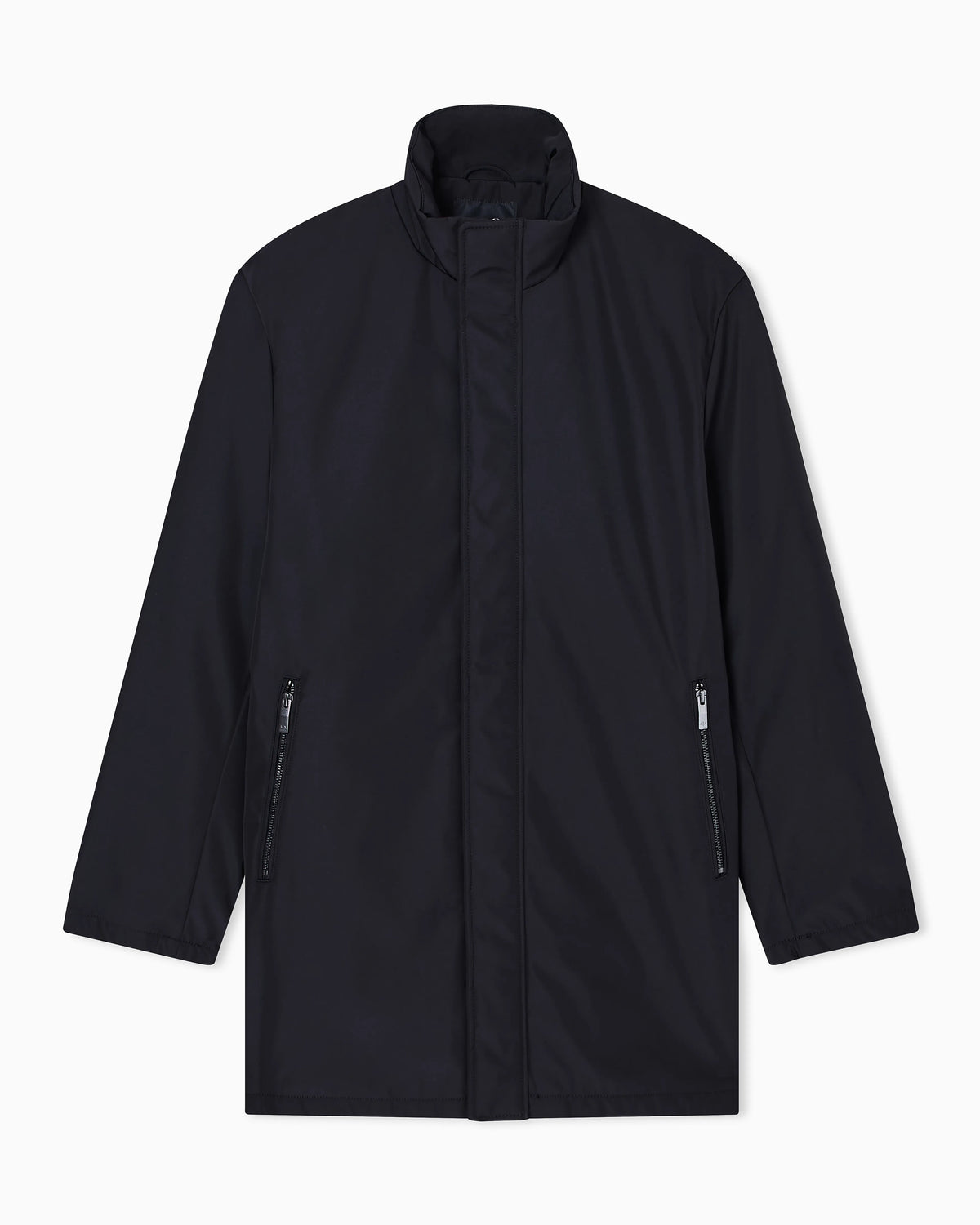 Overcoat with a high collar and concealed zipper Essential