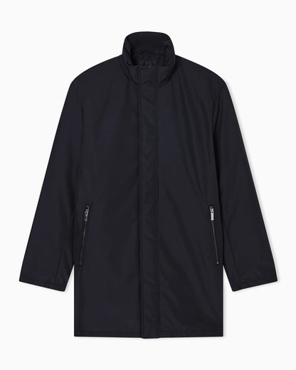 Overcoat with a high collar and concealed zipper Essential