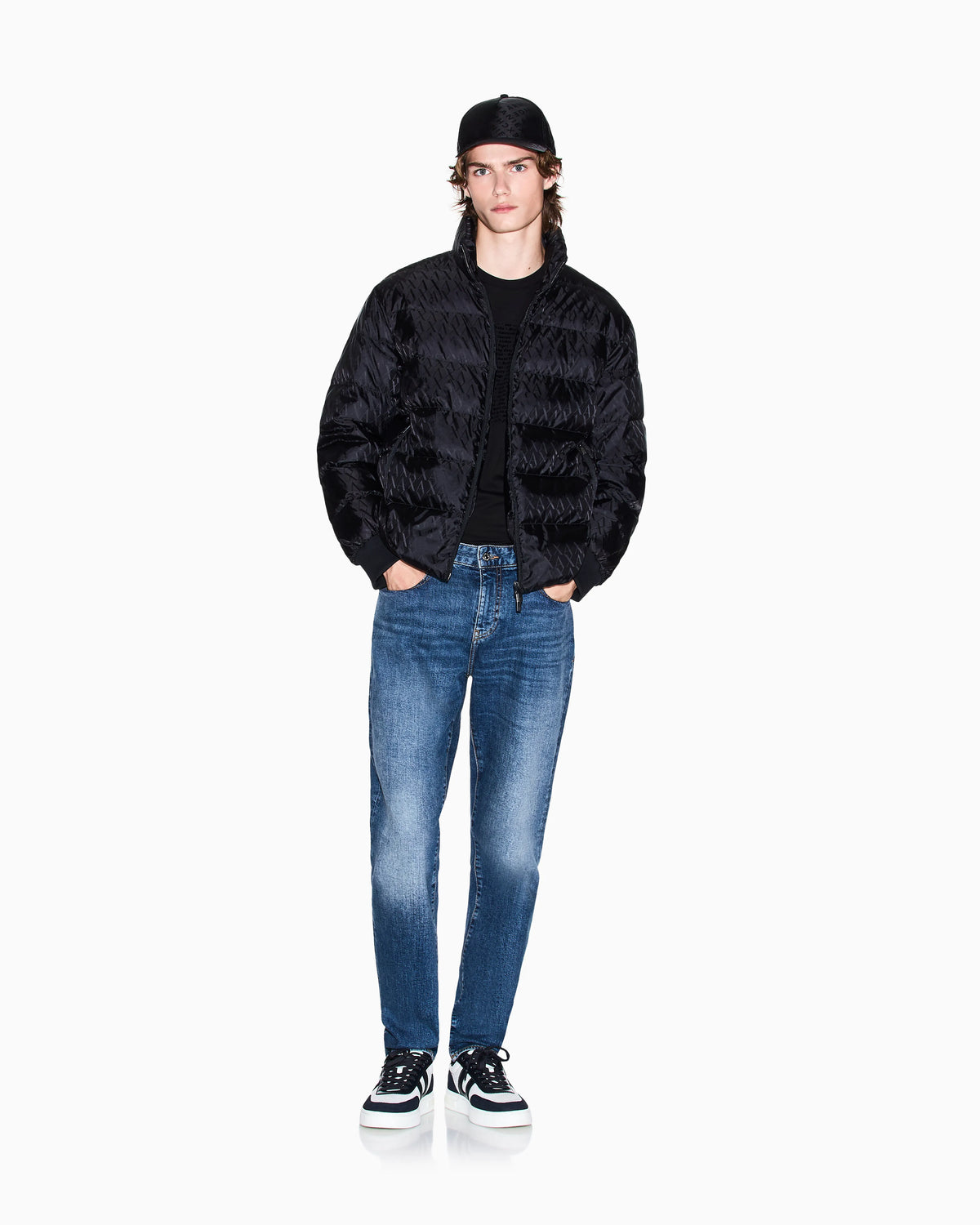 Quilted and warm jacket in a nylon jacquard Essential