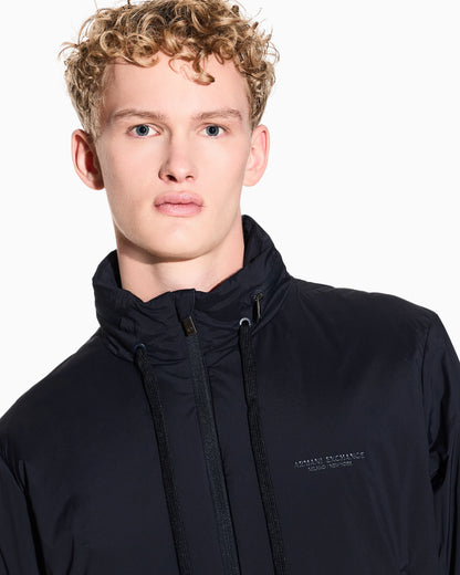Stretch nylon bomber jacket with high collar Essential