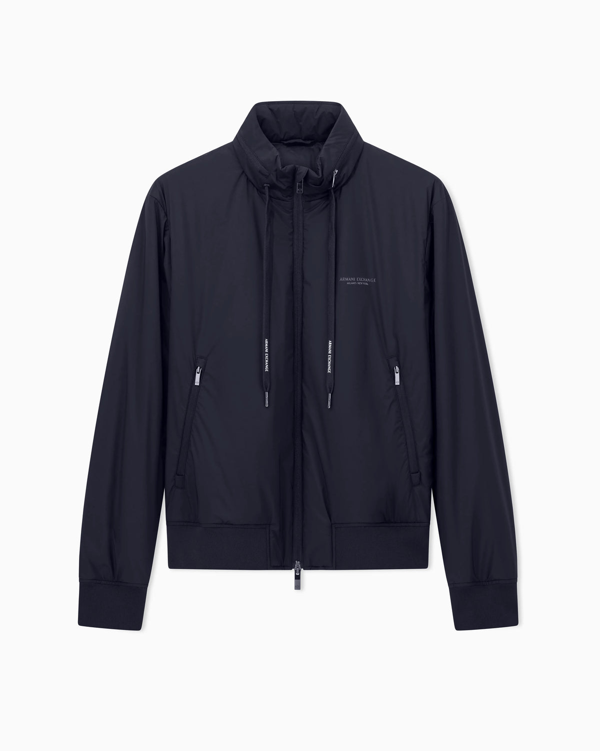 Stretch nylon bomber jacket with high collar Essential