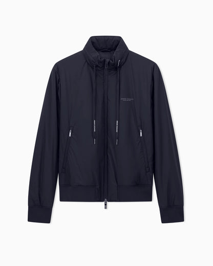 Stretch nylon bomber jacket with high collar Essential