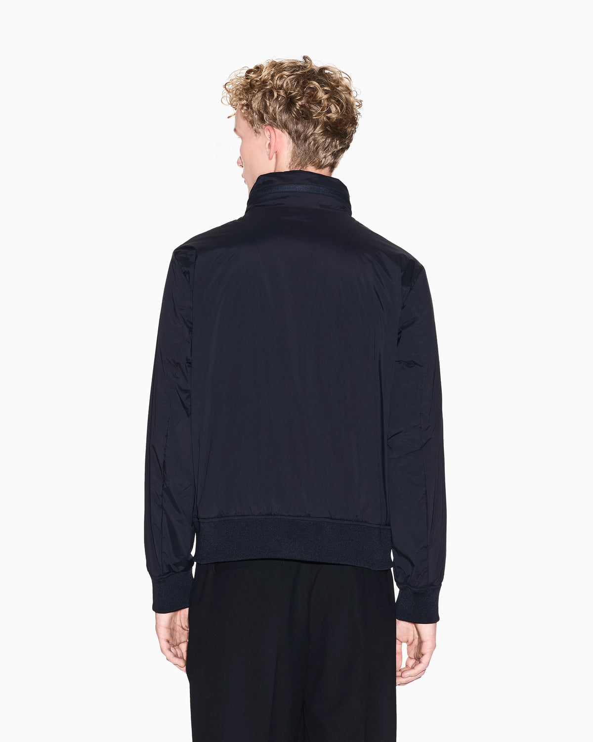 Stretch nylon bomber jacket with high collar Essential