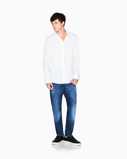 Regular fit button-up shirt in cotton jacquard Essential