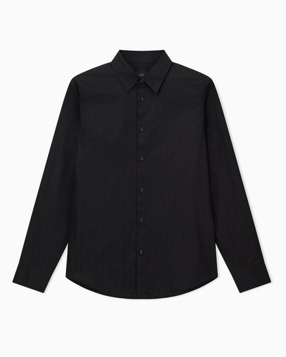 Regular fit button-up shirt in cotton jacquard Essential