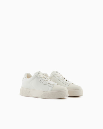 Faux leather lace up platform sneaker