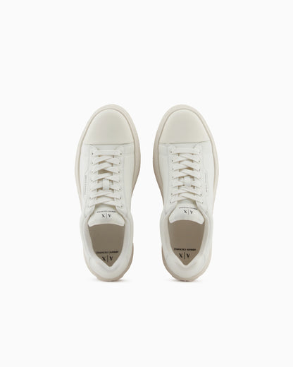 Faux leather lace up platform sneaker