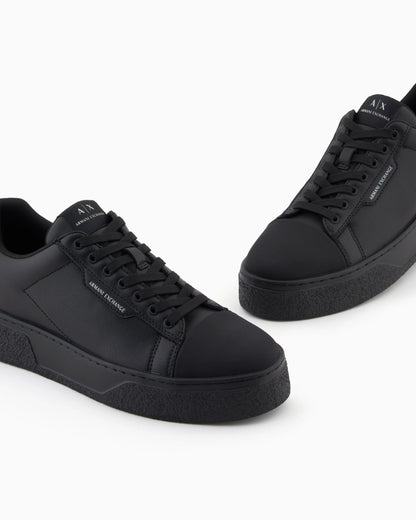 Faux leather lace up platform sneaker