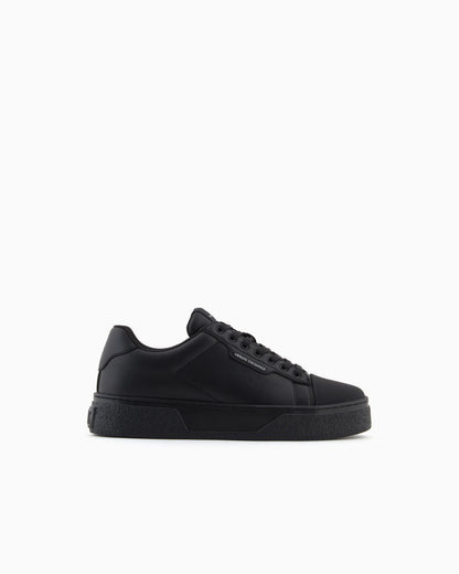 Faux leather lace up platform sneaker