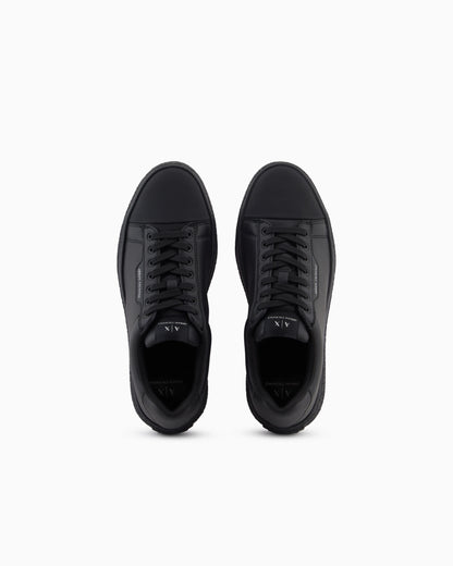 Faux leather lace up platform sneaker