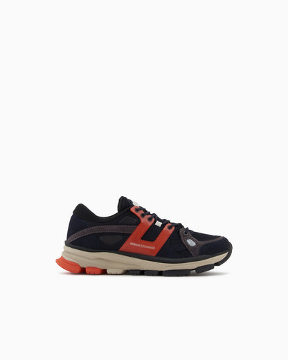 Urban Suede Mesh Sneakers with Technical Details