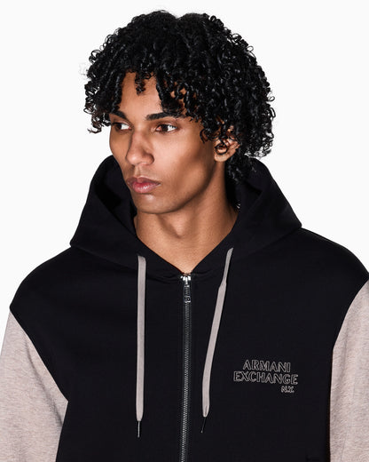 Bonded Stretch Cotton Zip-Up Sweatshirt