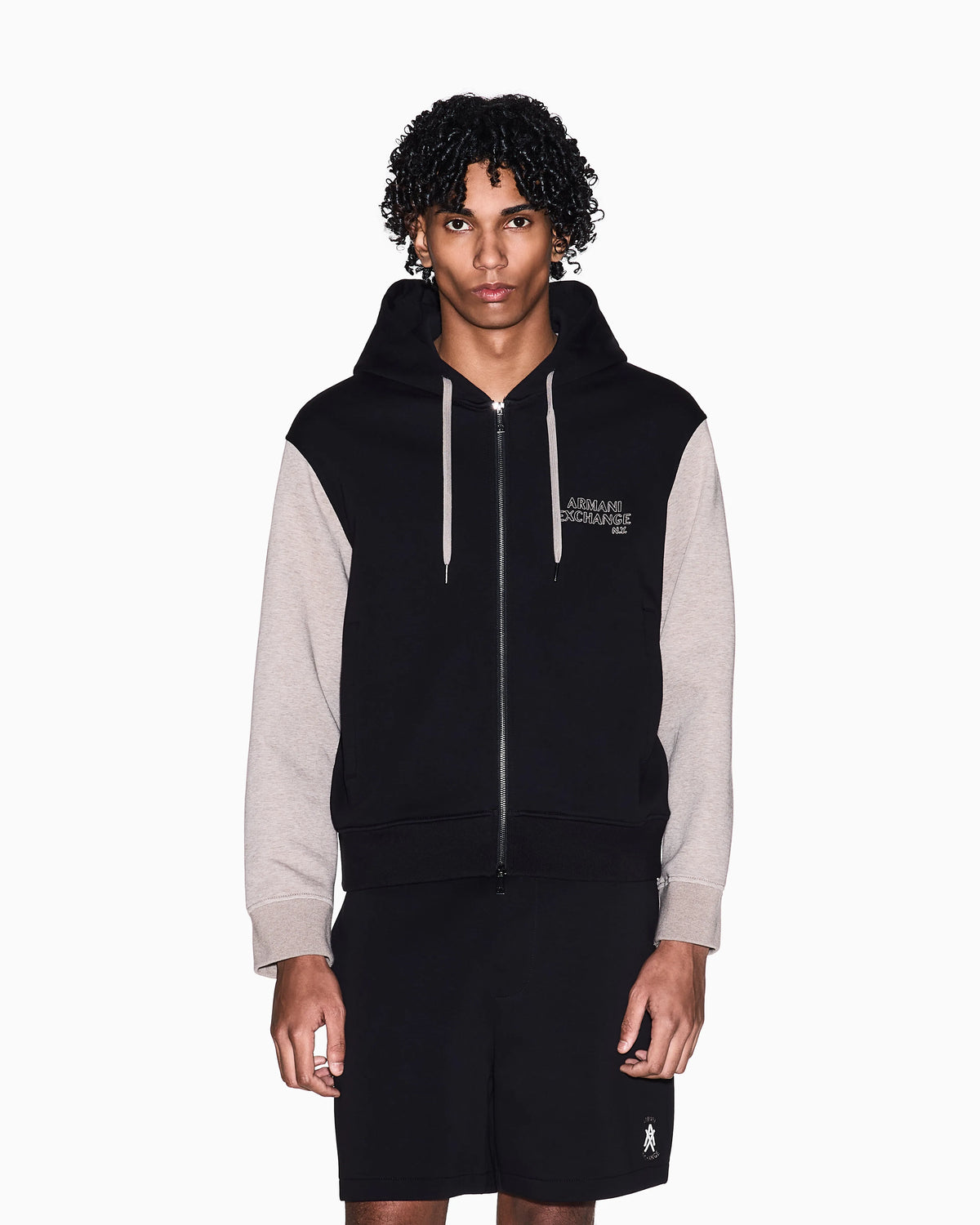 Bonded Stretch Cotton Zip-Up Sweatshirt