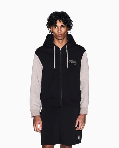 Bonded Stretch Cotton Zip-Up Sweatshirt