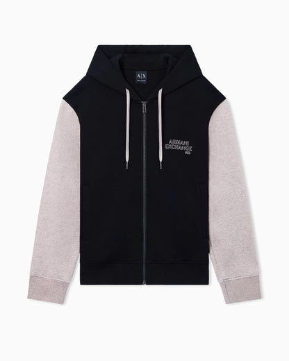 Bonded Stretch Cotton Zip-Up Sweatshirt