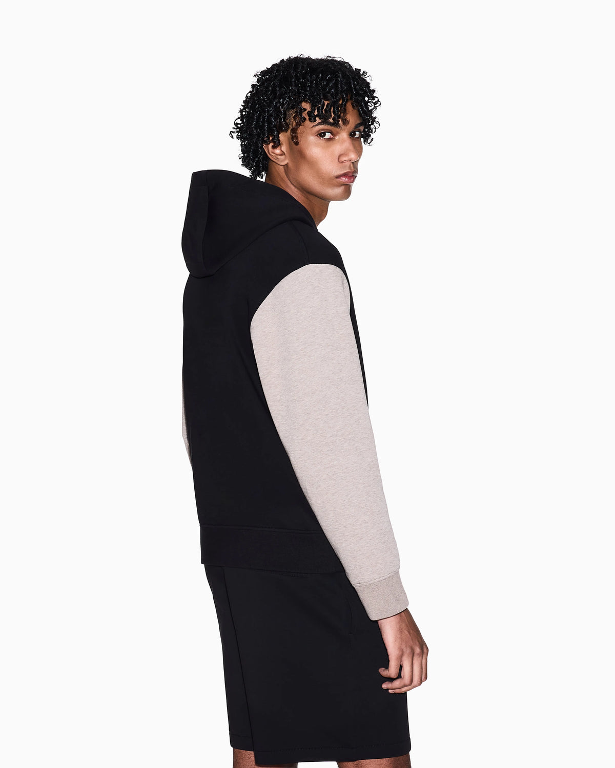 Bonded Stretch Cotton Zip-Up Sweatshirt