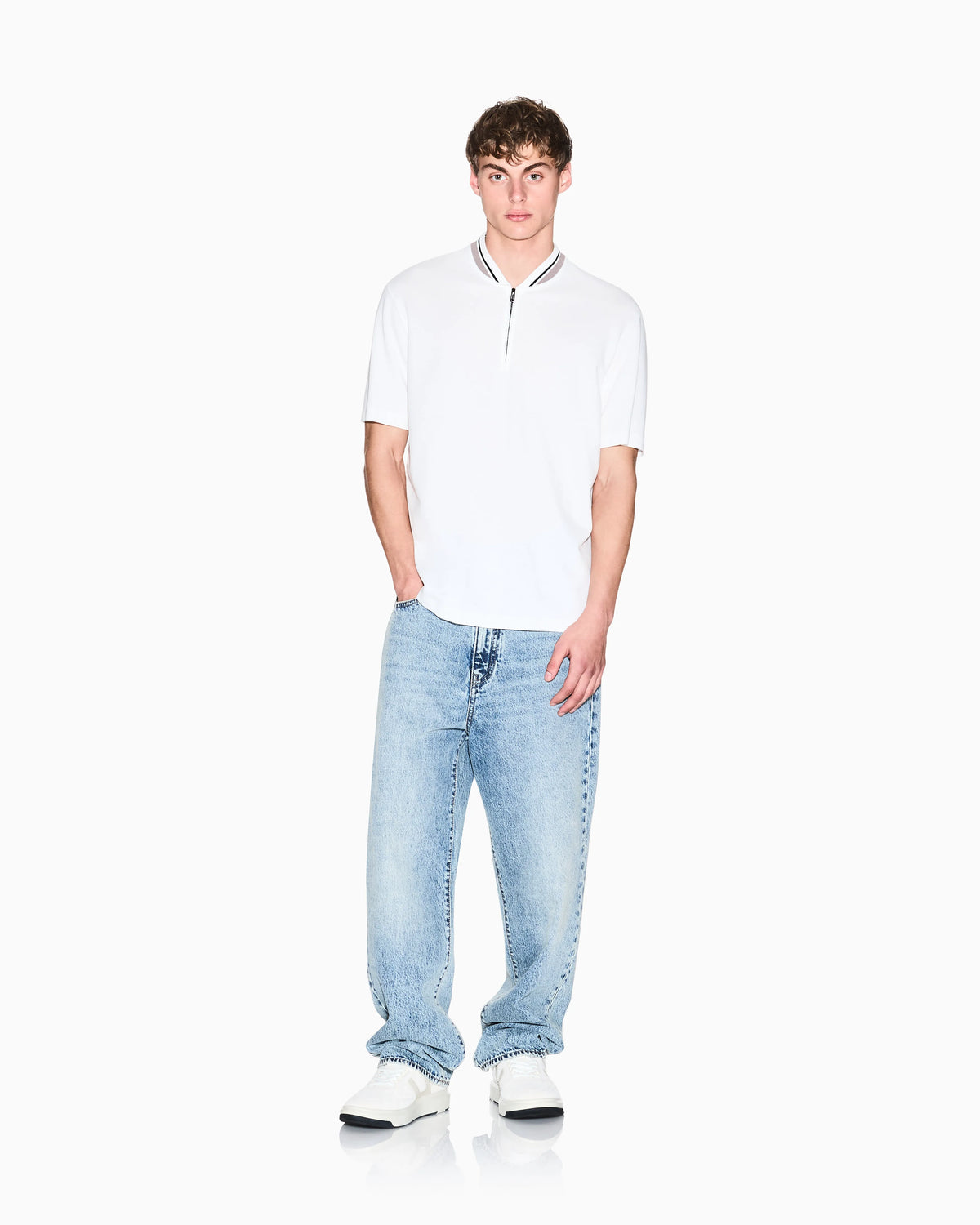 Regular fit cotton pique polo shirt