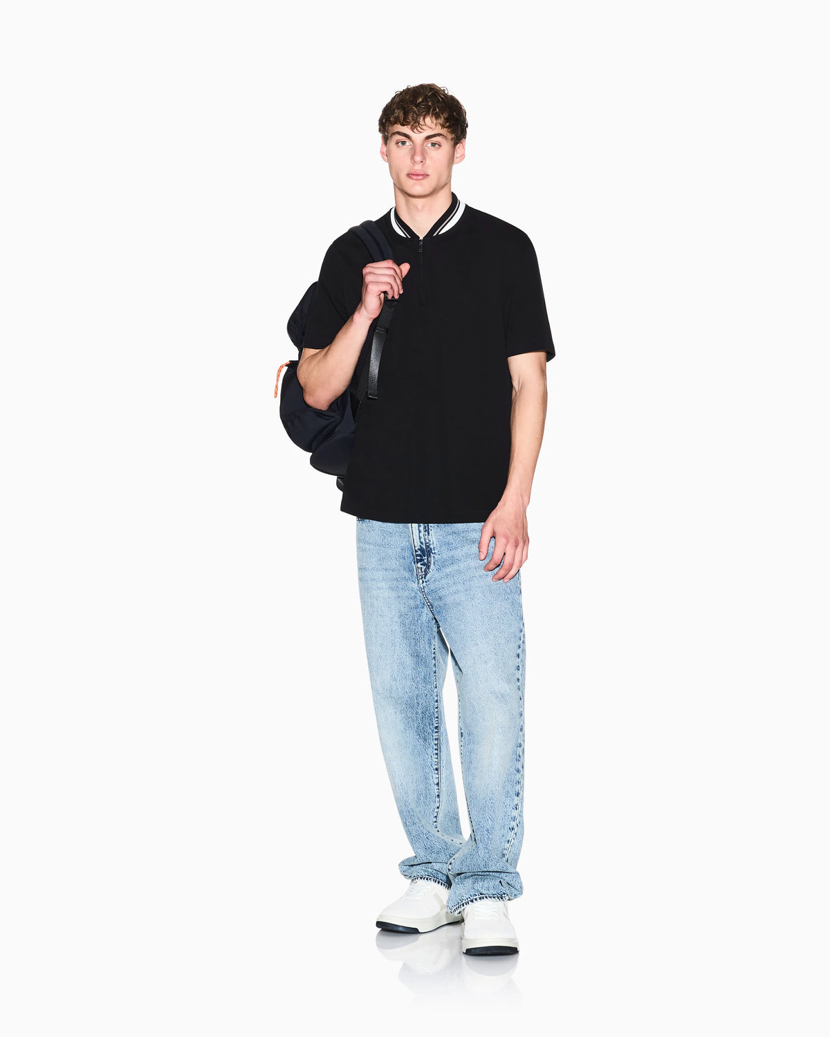 Regular fit cotton pique polo shirt
