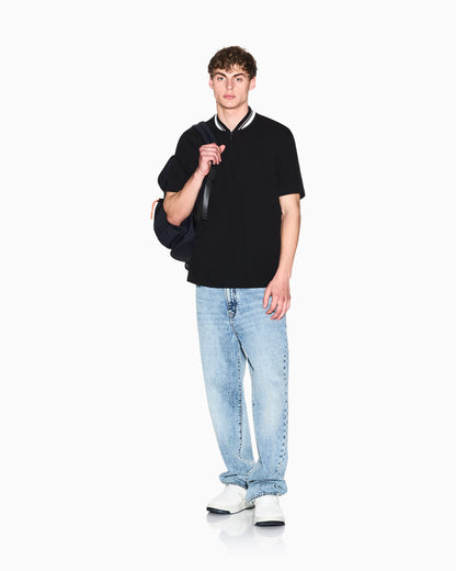 Regular fit cotton pique polo shirt