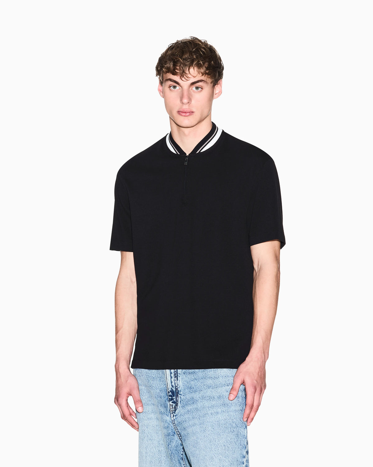Regular fit cotton pique polo shirt