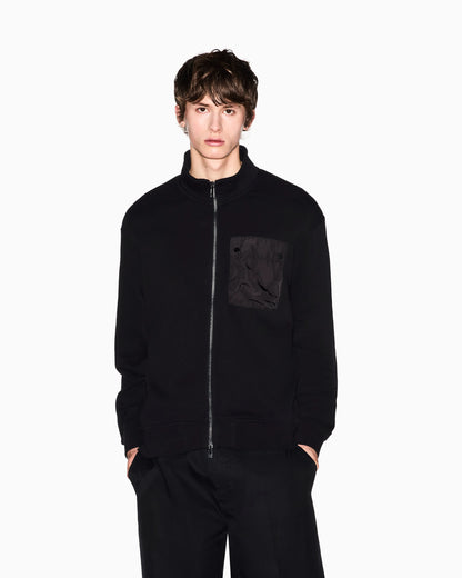 Full-zip sweatshirt with chest pocket