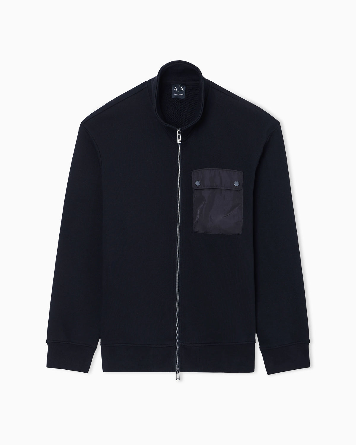 Full-zip sweatshirt with chest pocket